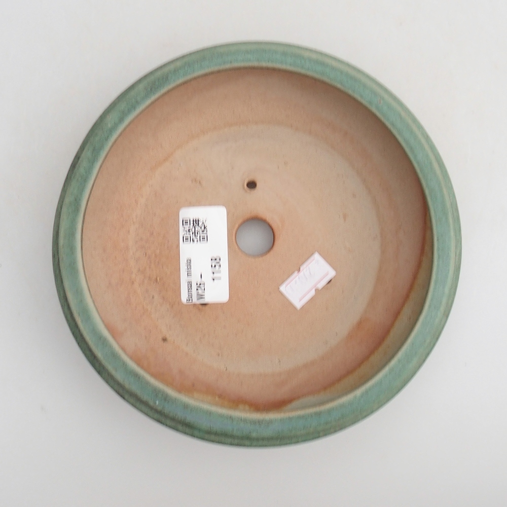 Ceramic bonsai bowl 15 x 15 x 4,5 cm, green