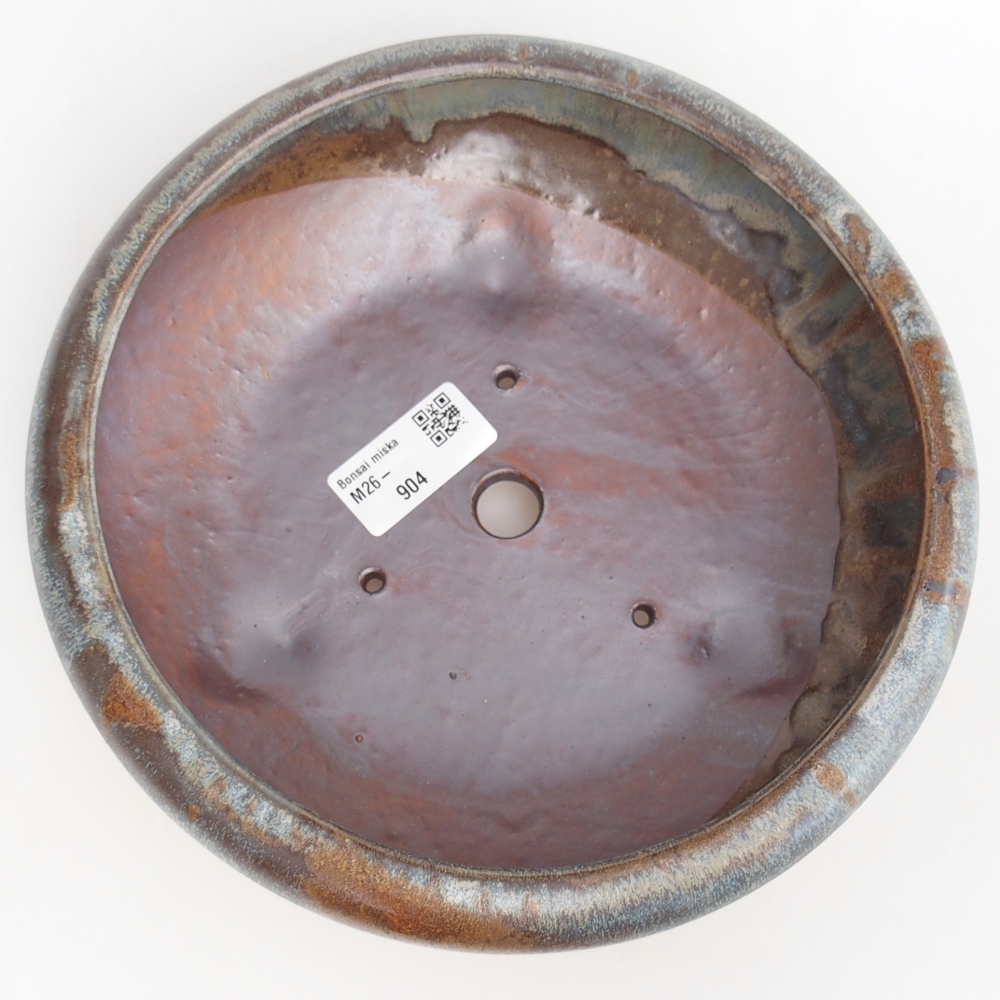 Ceramic bonsai bowl 21 x 21 x 7 cm, blue-grey