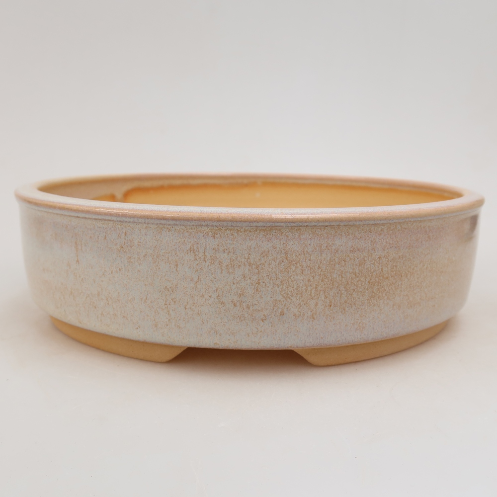 Ceramic bonsai pot, 23 x 23 x 6 cm, beige
