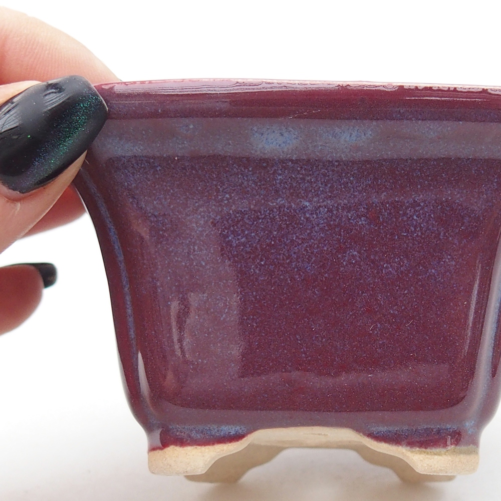 Mini bonsai bowl 7,5 x 7,5 x 4,5 cm, burgundy