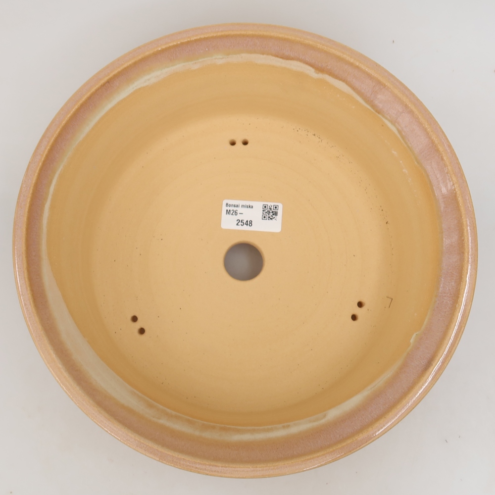 Ceramic bonsai pot, 26.5 x 26.5 x 8 cm, pink