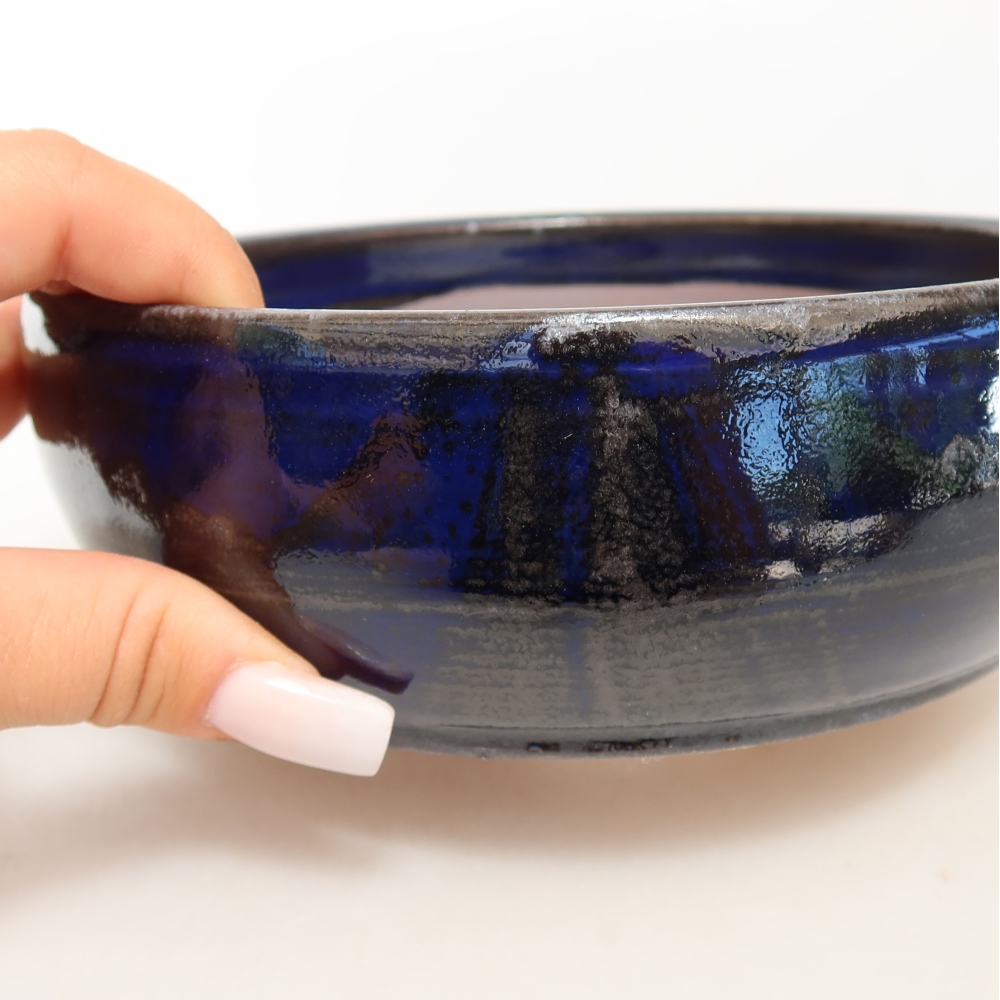 Ceramic bonsai bowl 16 x 16 x 5,5 cm, colour blue