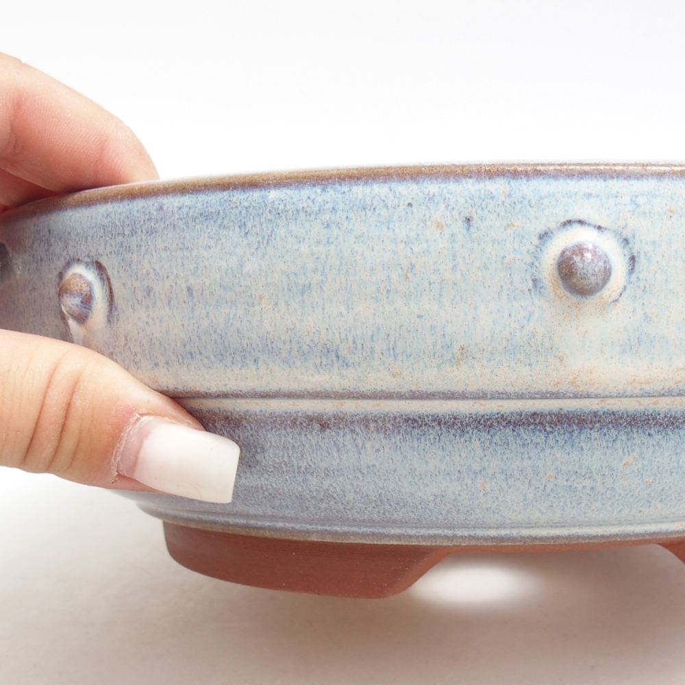 Ceramic bonsai bowl 21 x 21 x 6,5 cm, colour blue