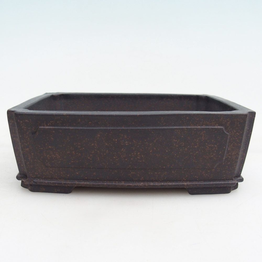 Ceramic bonsai bowl 15 x 11,5 x 5 cm, colour brownish ochre