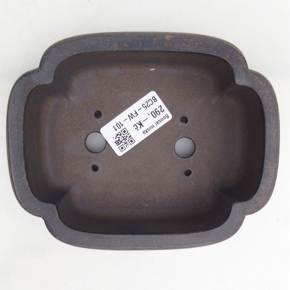 Ceramic bonsai bowl 14 x 11 x 4,5 cm, colour brownish ochre