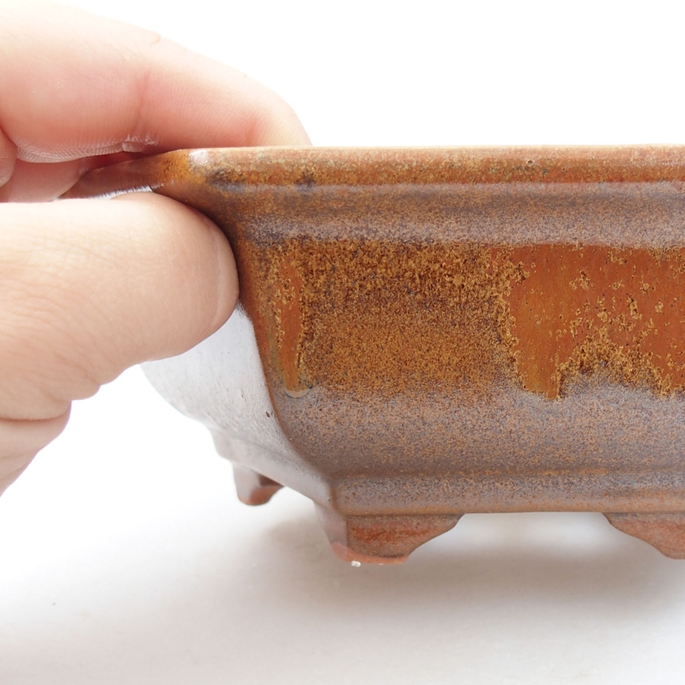 Ceramic bonsai bowl 17 x 15 x 6 cm, color brown