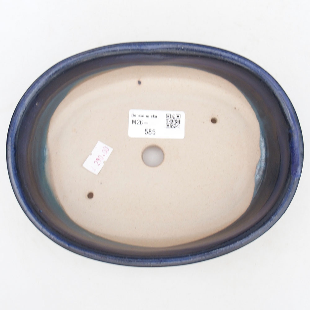 Ceramic bonsai bowl 19 x 14 x 5 cm, colour blue