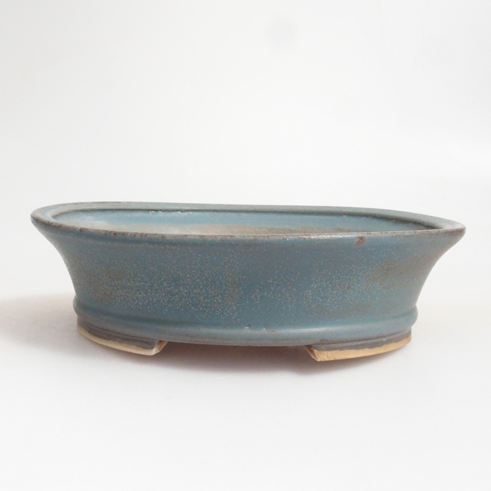 Ceramic bonsai bowl 17 x 15,5 x 4,5 cm, color blue