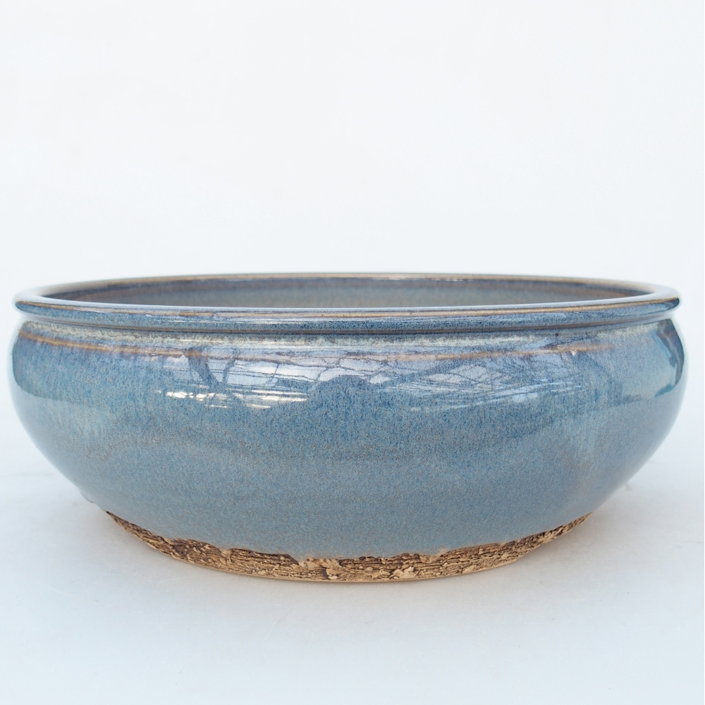 Ceramic bonsai bowl 22 x 22 x 7,5 cm, colour blue