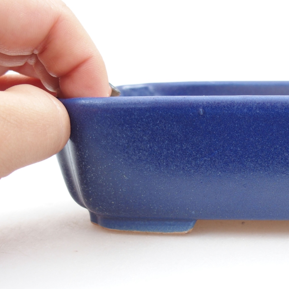 Ceramic bonsai bowl 15 x 12 x 4,5 cm, color blue