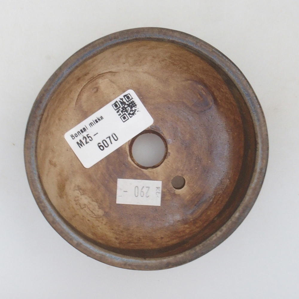Ceramic bonsai bowl 10,5 x 10,5 x 4,5 cm, color brown