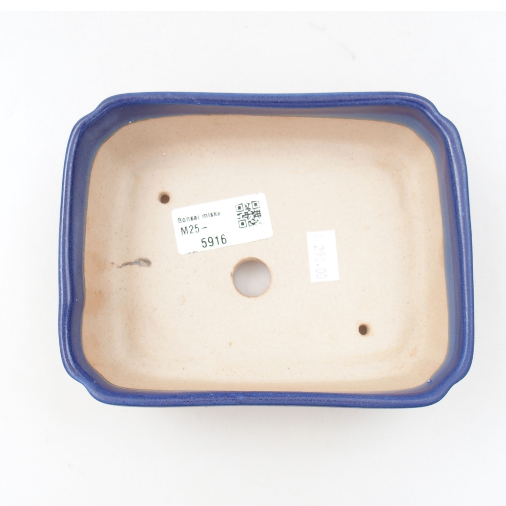 Ceramic bonsai bowl 15 x 12 x 4,5 cm, color blue