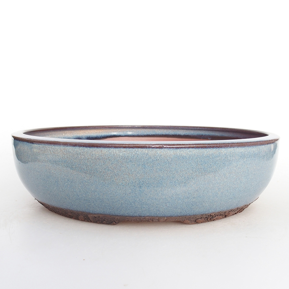 Ceramic bonsai bowl 25,5 x 25,5 x 7 cm, colour blue