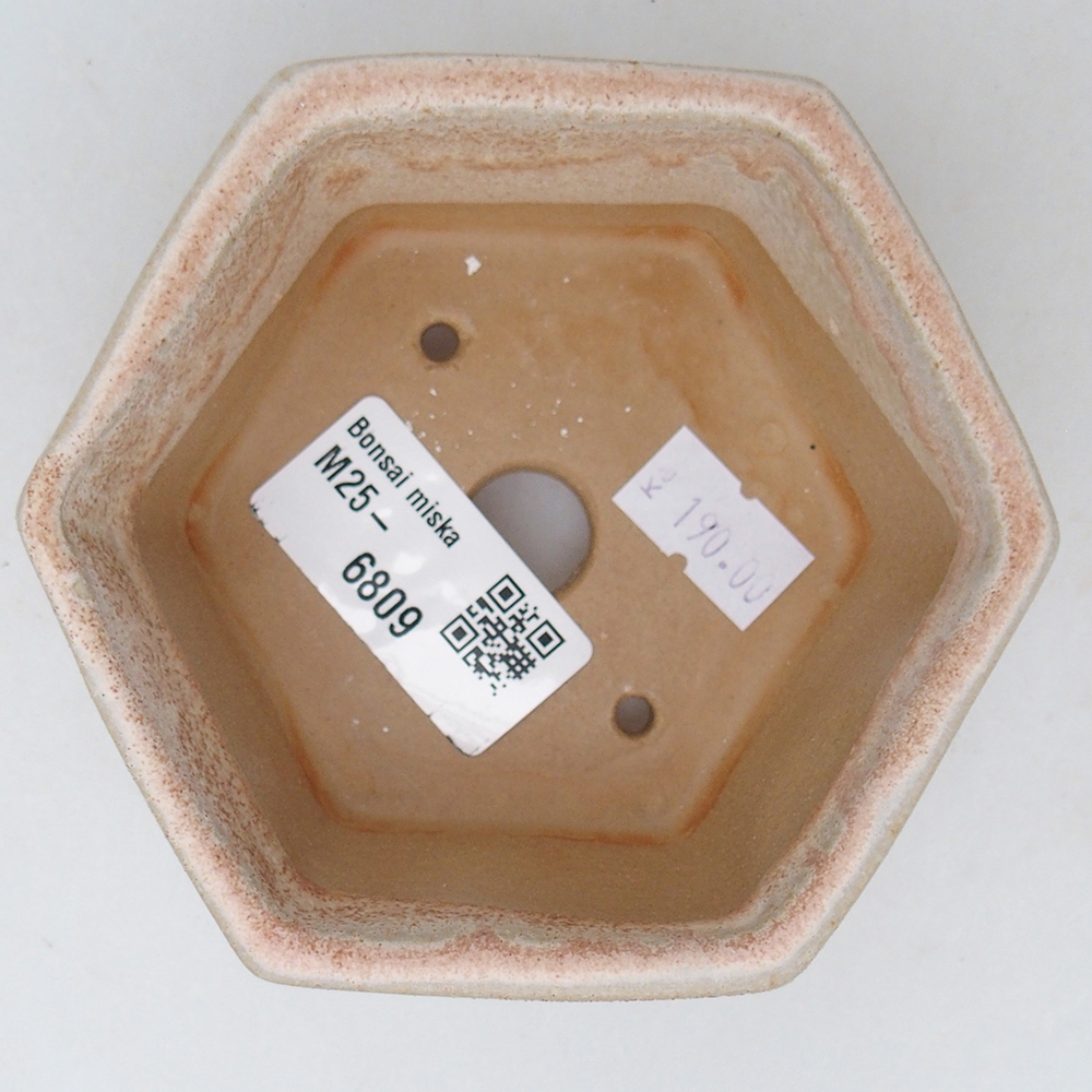 Ceramic bonsai bowl 10,5 x 9,5 x 5 cm, colour beige