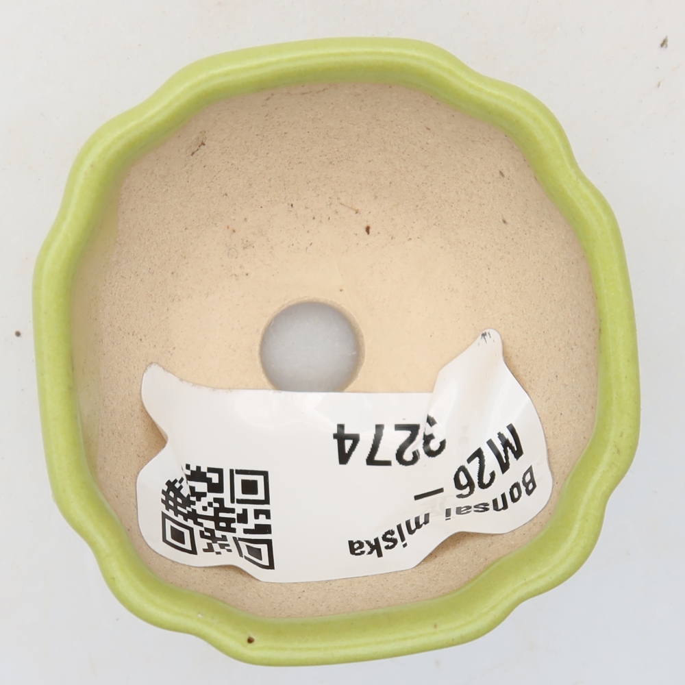 Ceramic bonsai pot, 4.5 x 4.5 x 2.5 cm, green
