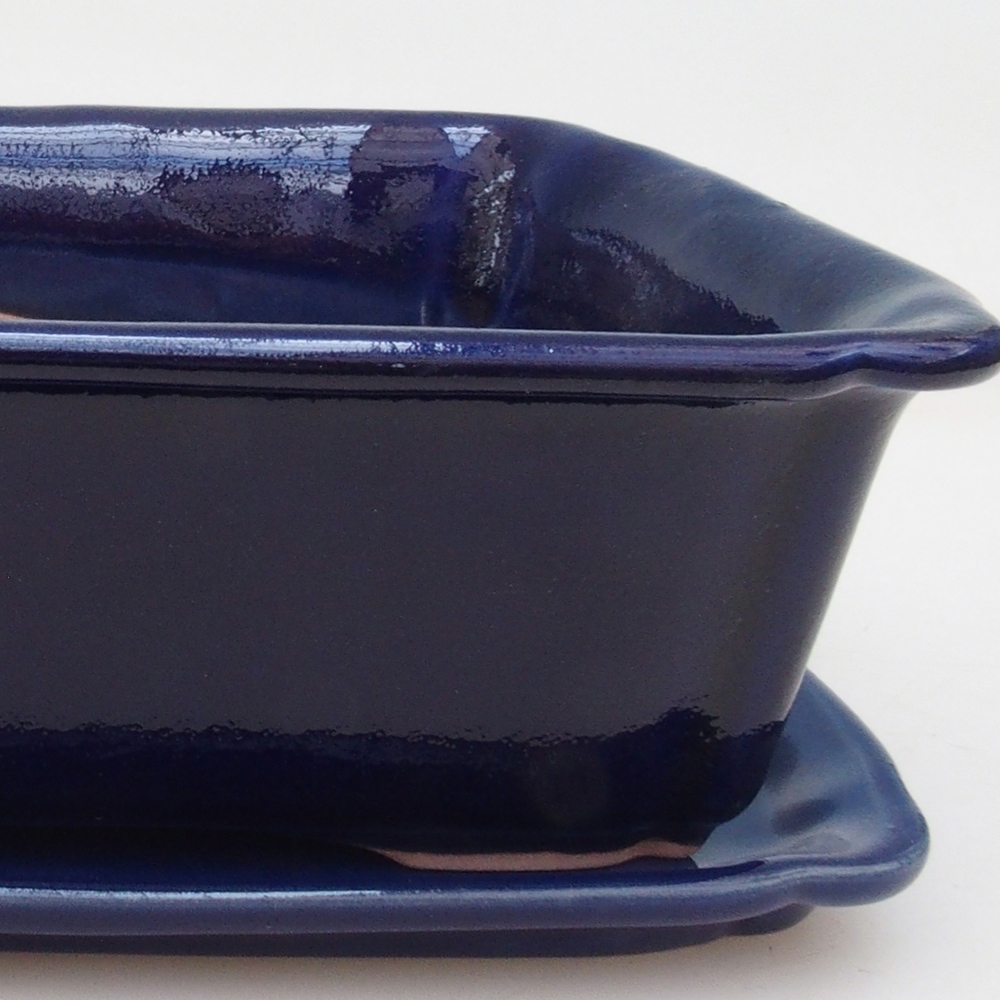 Bonsai bowl + saucer H50 - blue