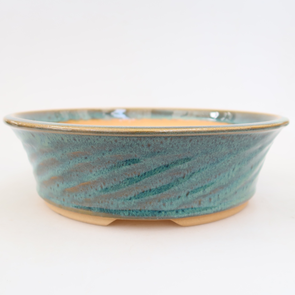 Ceramic bonsai bowl 25 x 25 x 7,5 cm, colour blue