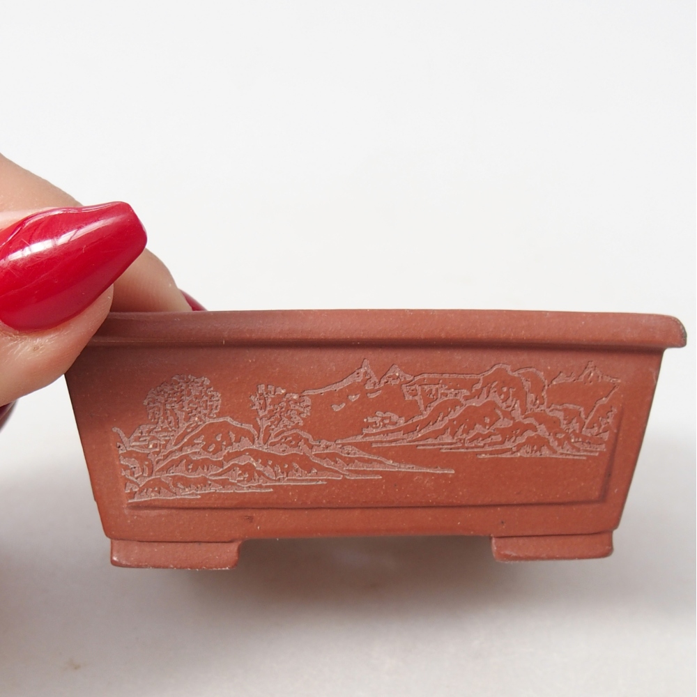 Mini bonsai bowl 7,5 x 6,5 x 3 cm, brick colour