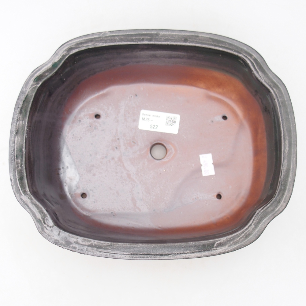 Ceramic bonsai bowl 25 x 21 x 7,5 cm, green