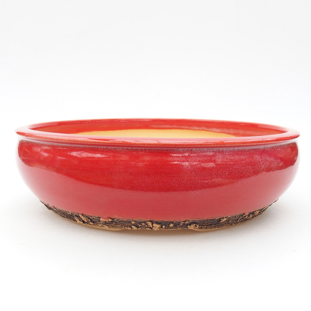 Ceramic bonsai bowl 22 x 22 x 6,5 cm, color red