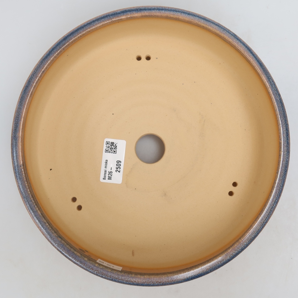 Ceramic bonsai pot, 22.5 x 22.5 x 5.5 cm, blue