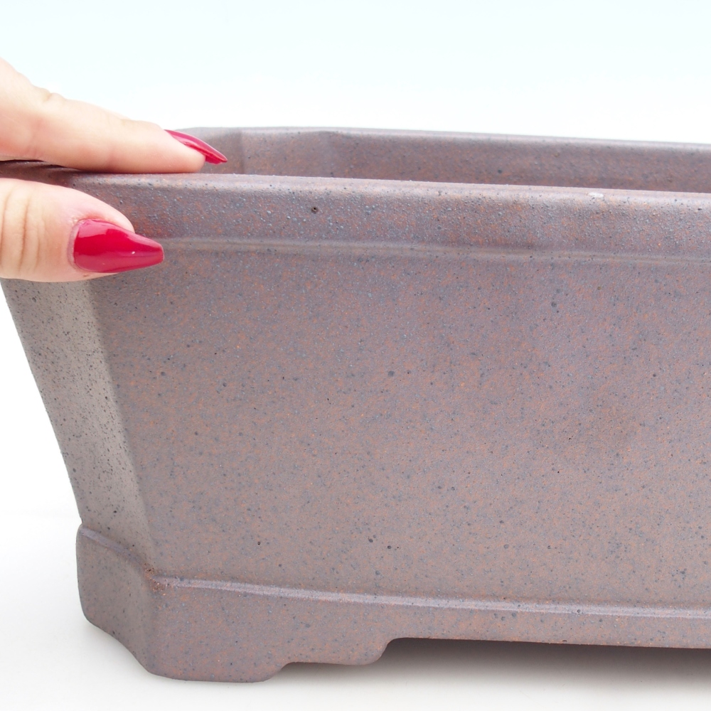 Ceramic bonsai bowl 33 x 26 x 12,5 cm, metal colour