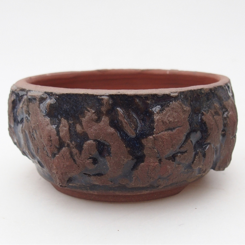 Ceramic bonsai bowl 10,5 x 10,5 x 5 cm, brown