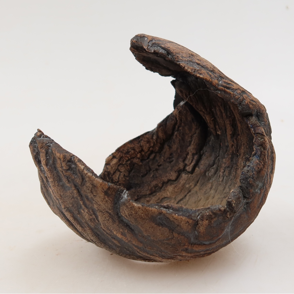 Ceramic Shell  10 x 10 x 11 cm, brown