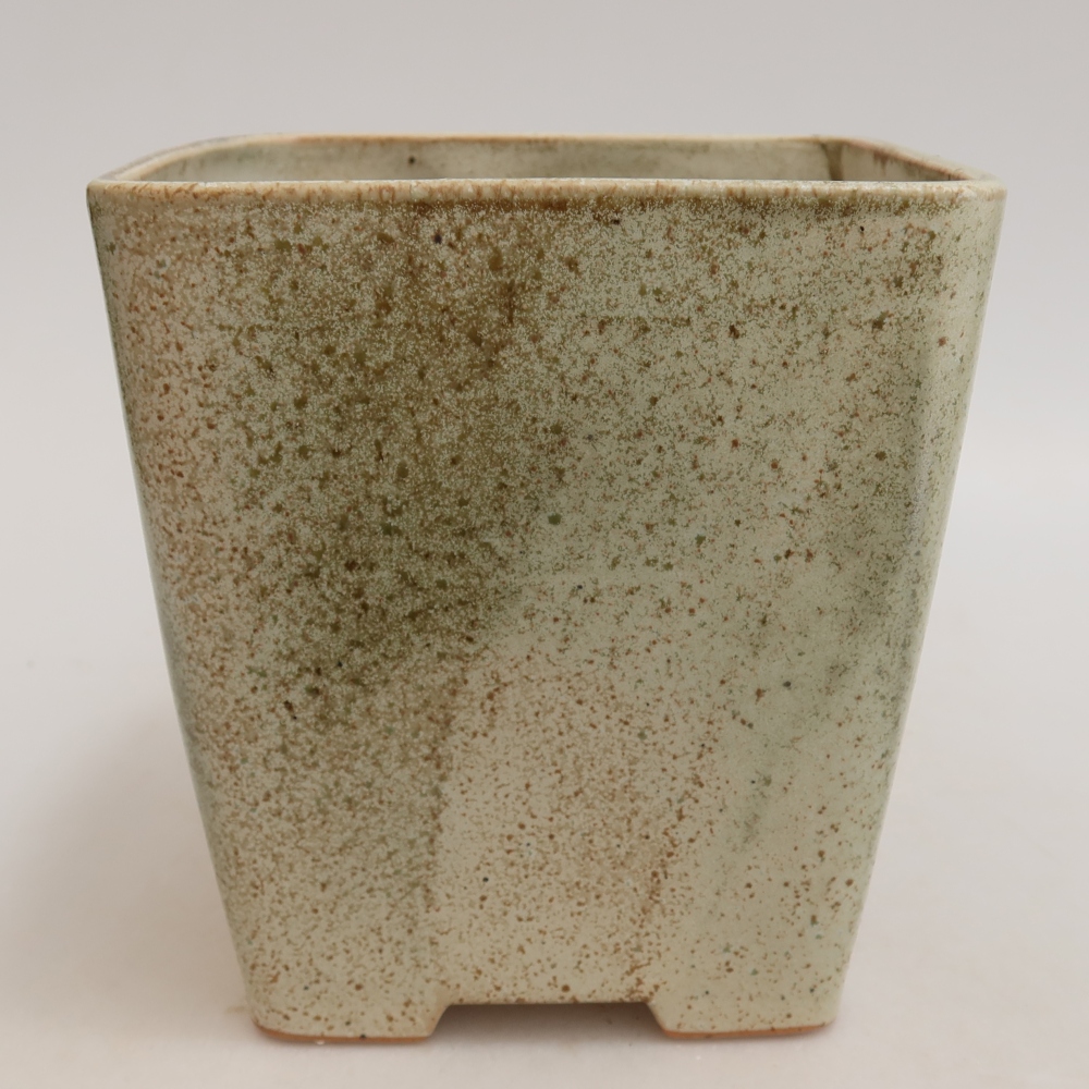 Ceramic bonsai bowl 13,5 x 13,5 x 15 cm, green