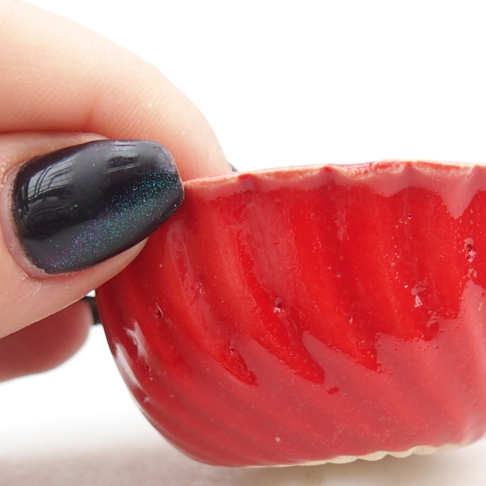 Mini bonsai bowl 5,5 x 5,5 x 2,5 cm, colour red