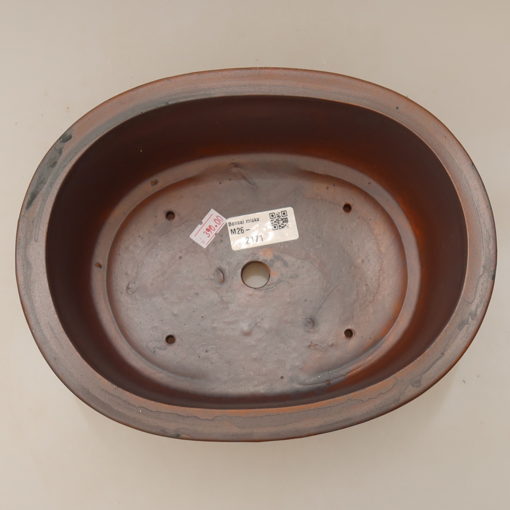 Ceramic bonsai pot, 23 x 19 x 8 cm, metallic color