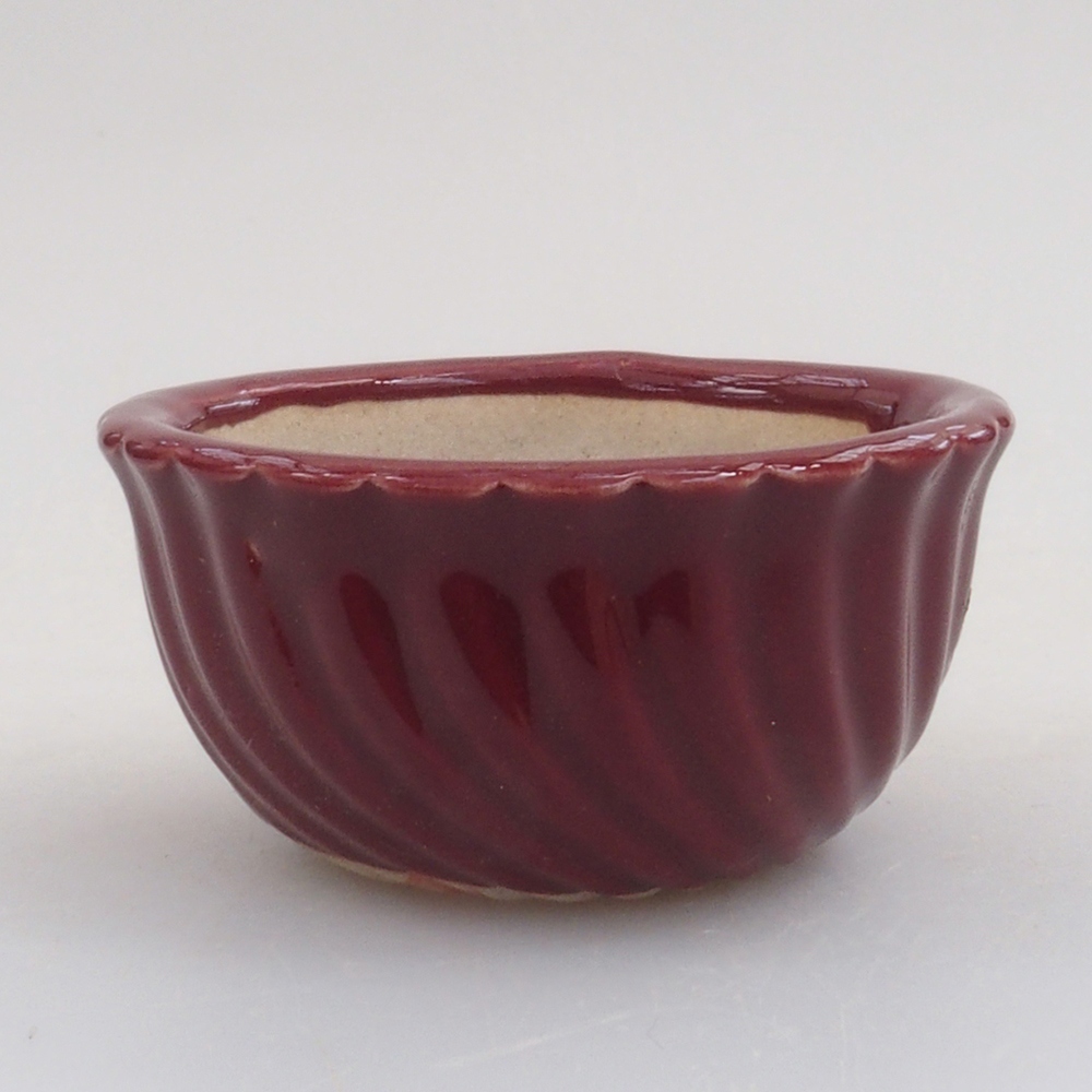 Mini bonsai bowl 5 x 5 x 2,5 cm, color burgundy