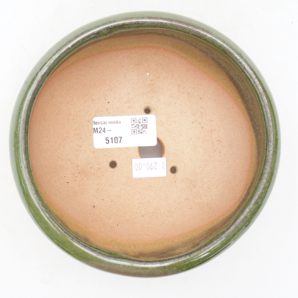 Ceramic bonsai bowl 14 x 14 x 6,5 cm, color green
