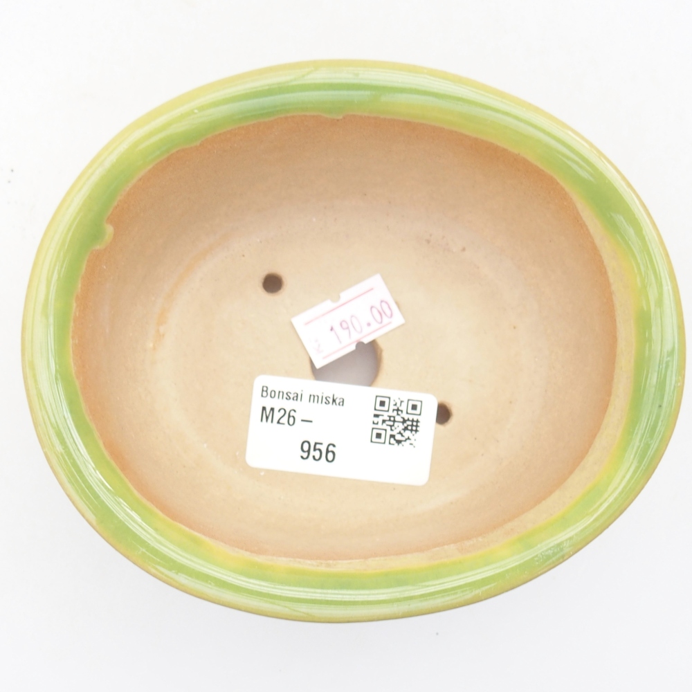 Ceramic bonsai bowl 12 x 10 x 5,5 cm, green