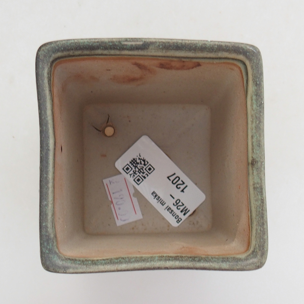Ceramic bonsai bowl 7 x 7 x 9,5 cm, green