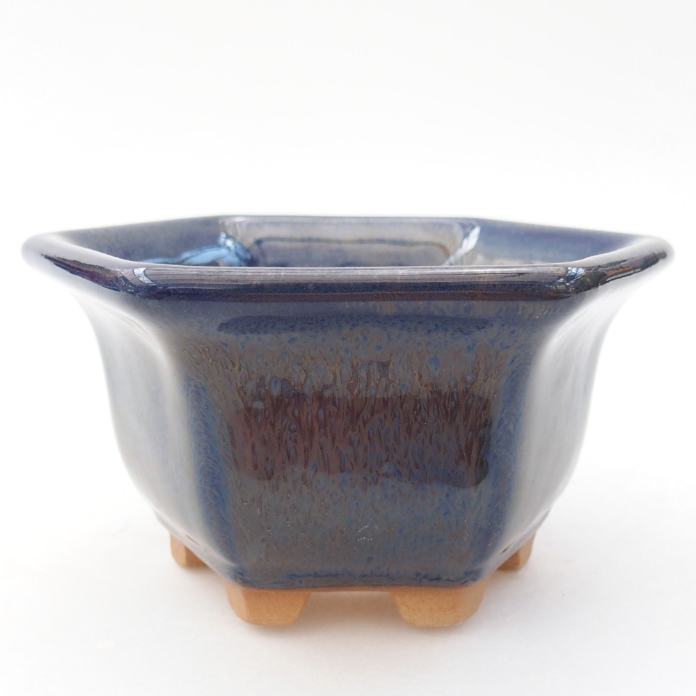 Ceramic bonsai bowl 10,5 x 9,5 x 5,5 cm, color blue