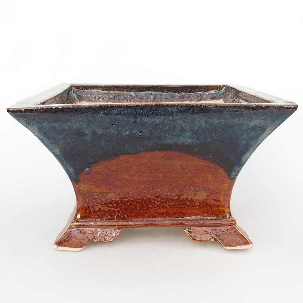 Ceramic bonsai bowl 24 x 24 x 14 cm, brown
