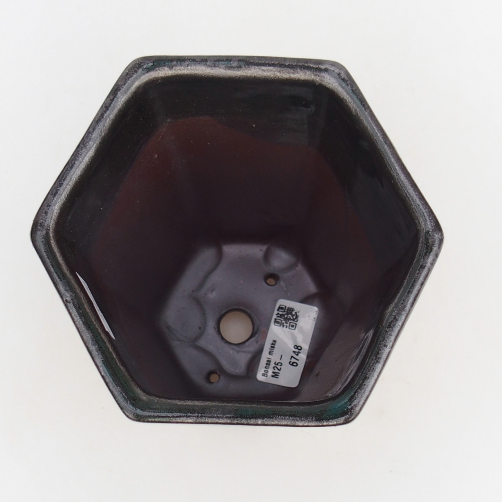 Ceramic bonsai bowl 12,5 x 11,5 x 16,5 cm, green