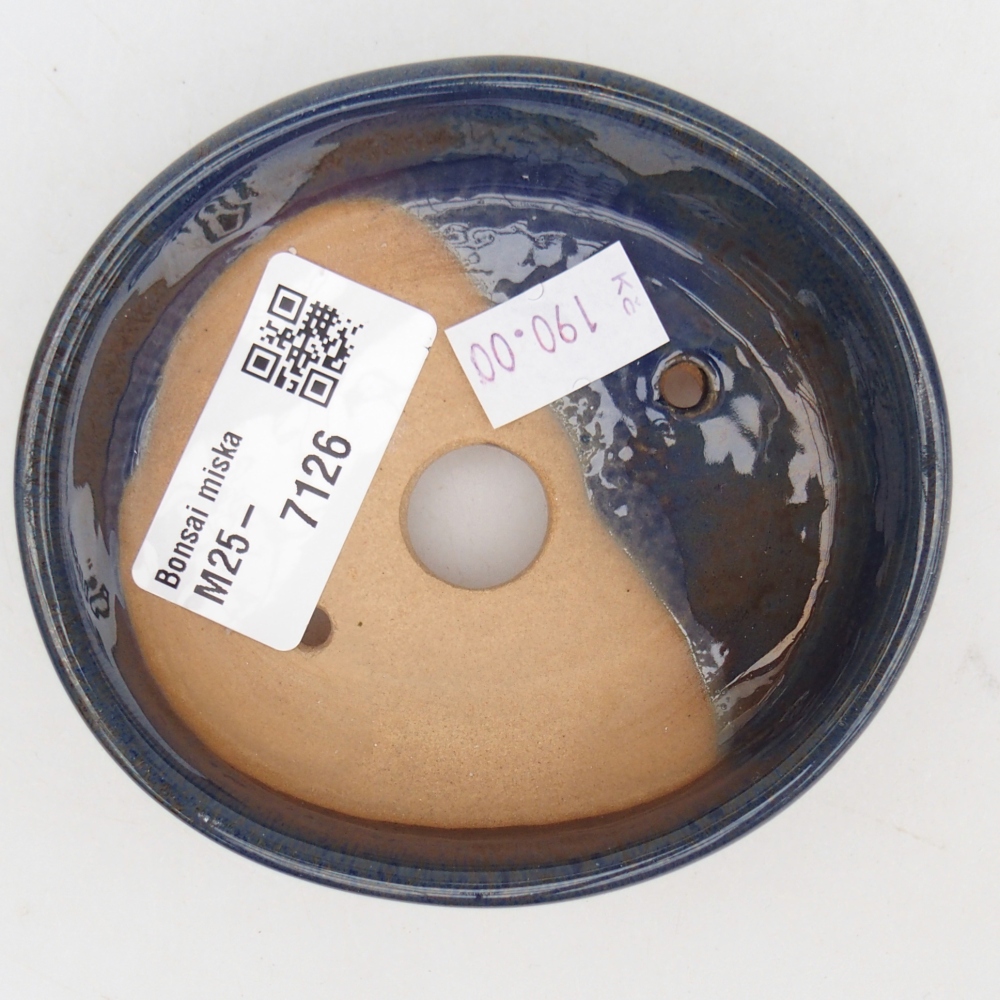 Ceramic bonsai bowl 9,5 x 8 x 3 cm, colour blue