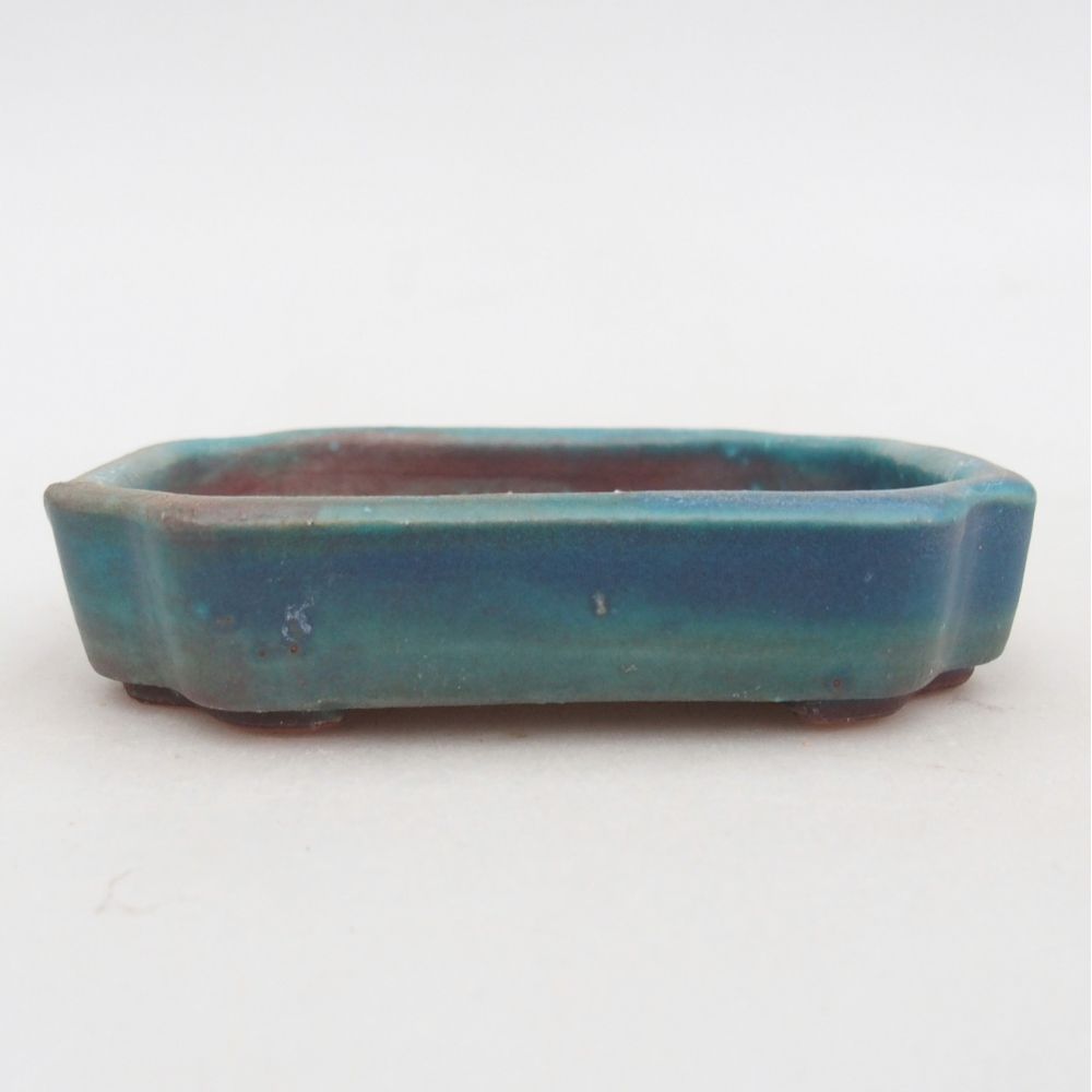 Ceramic bonsai bowl 10 x 8,5 x 2 cm, colour blue