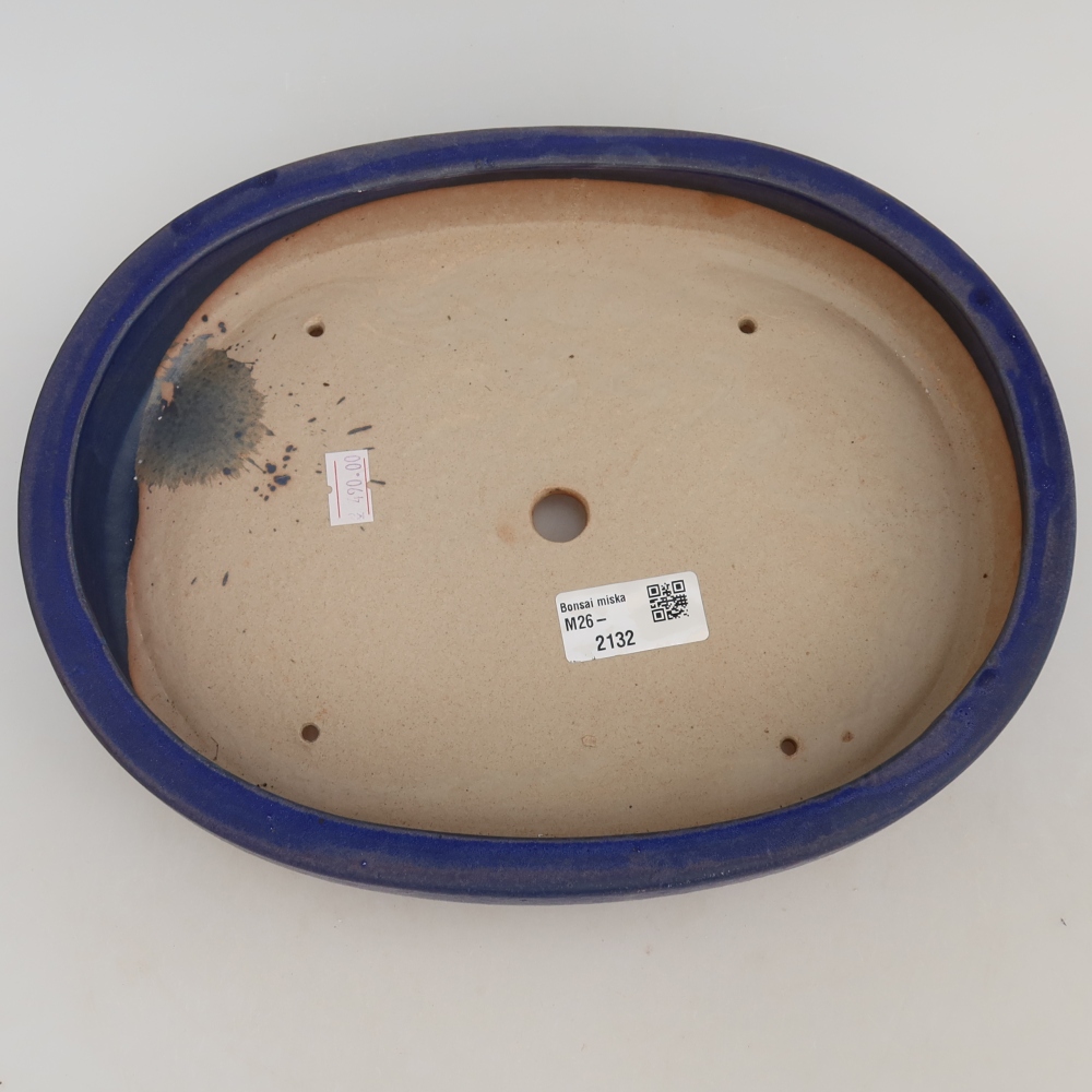 Ceramic bonsai pot, 27 x 21 x 5.5 cm, blue