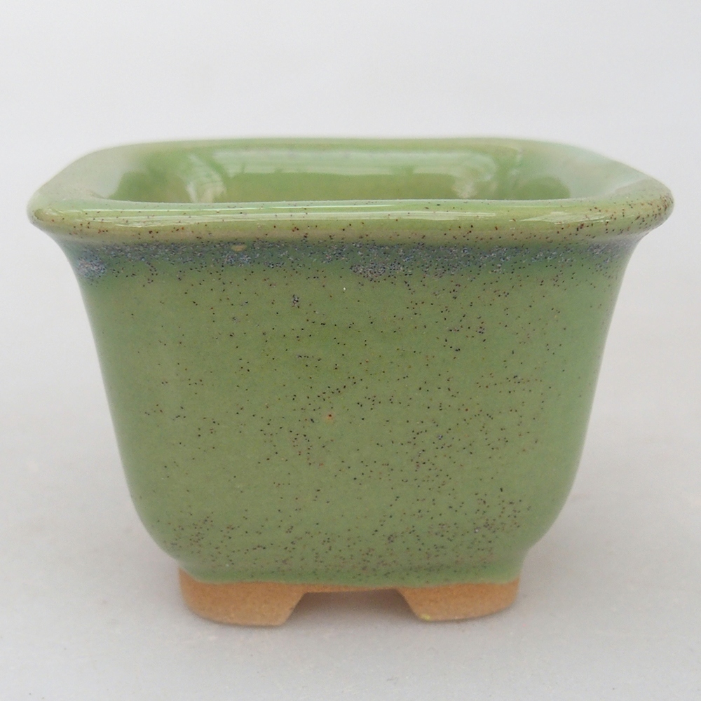 Ceramic bonsai bowl 6,5 x 6,5 x 4,5 cm, green