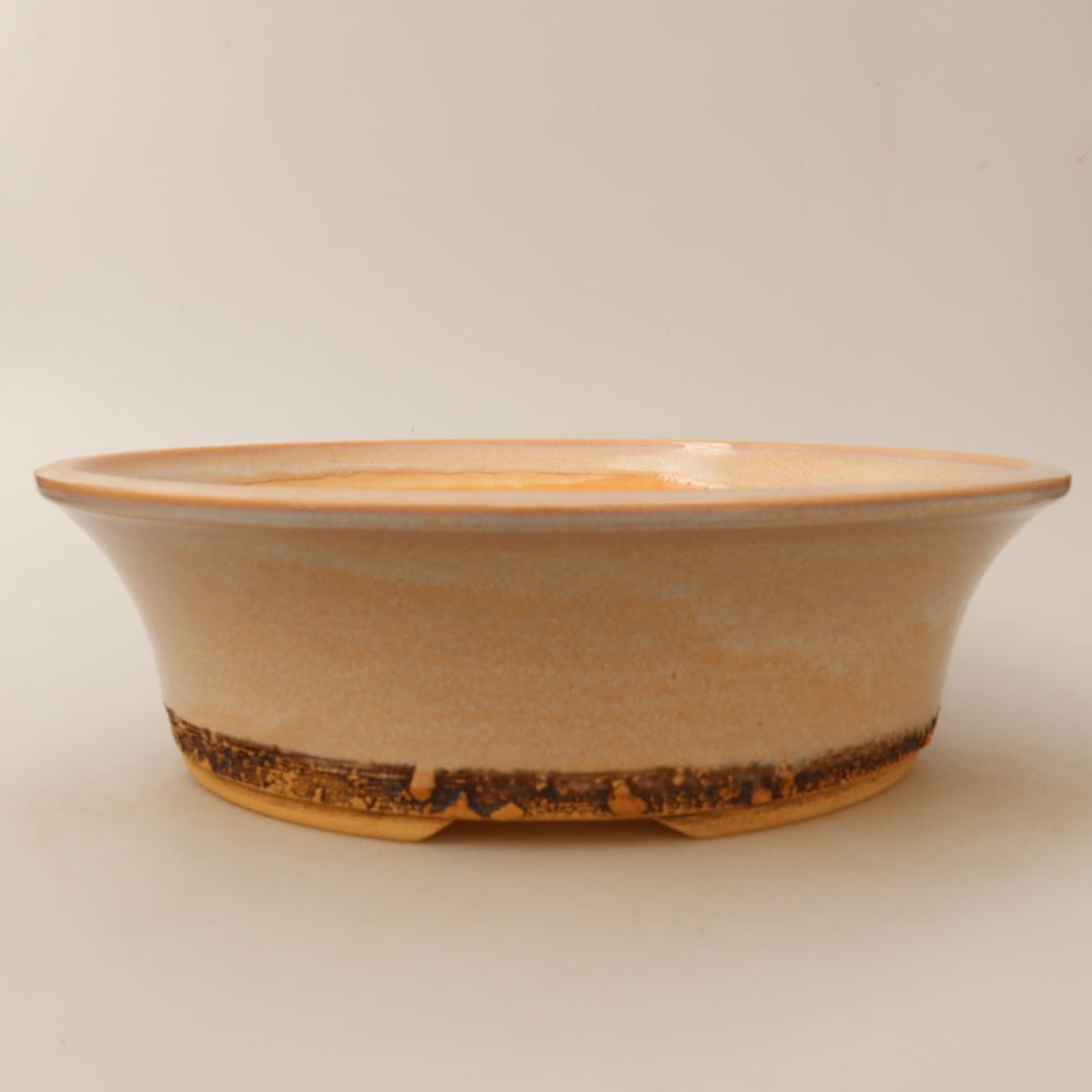 Ceramic bonsai pot, 29 x 29 x 8.5 cm, beige