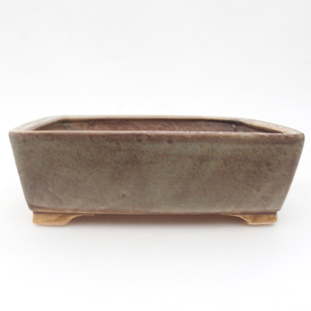 Ceramic bonsai bowl 15 x 12 x 5 cm, green