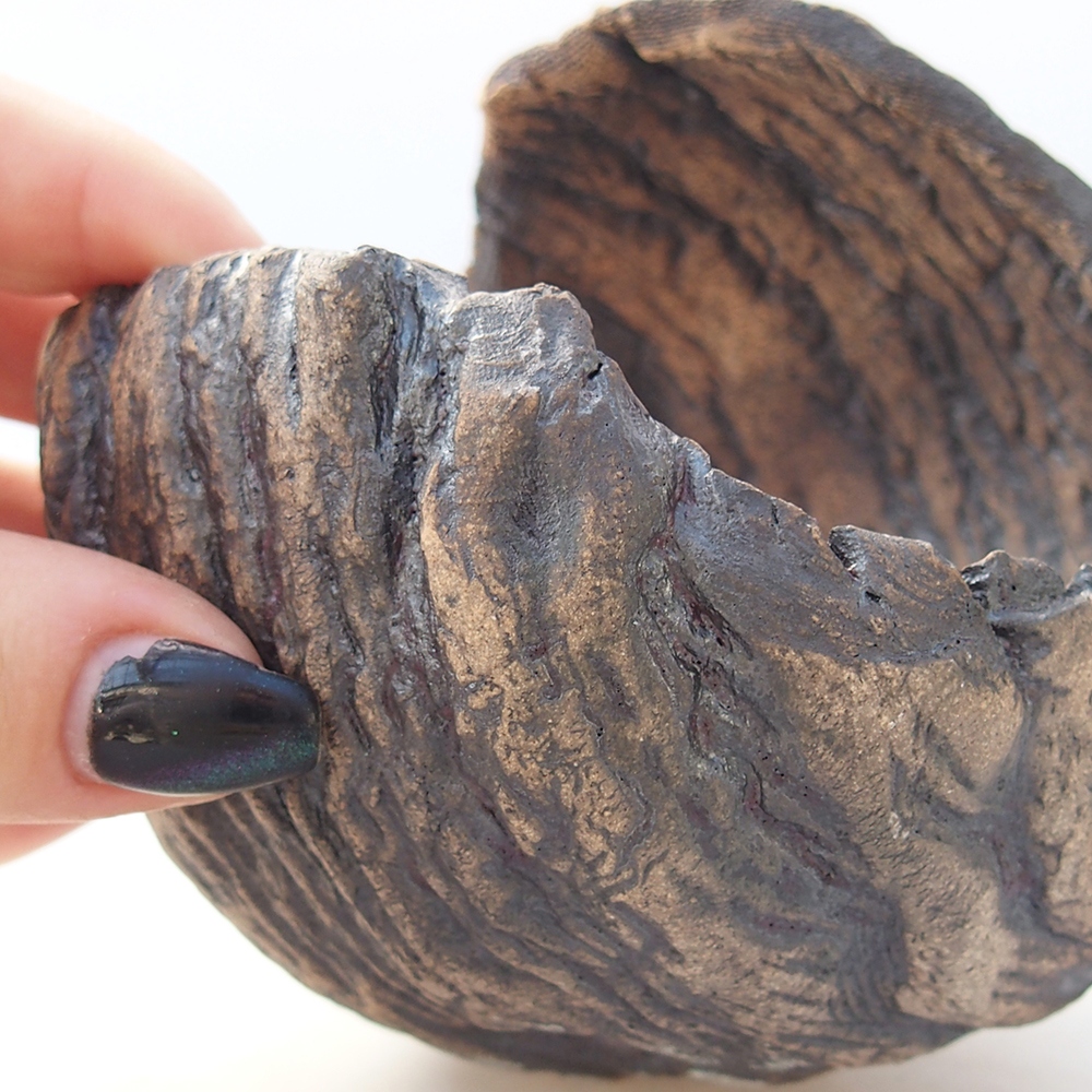 Ceramic Shell 10 x 9 x 10 cm , colour brown