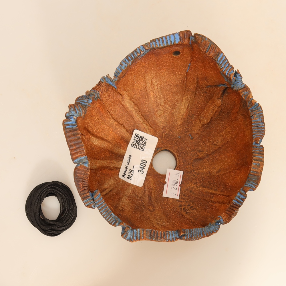 Ceramic Kokedama Pot, 13.5 x 12 x 8 cm, blue