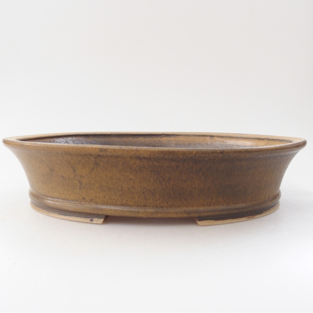 Ceramic bonsai bowl 27 x 24 x 6 cm, brown