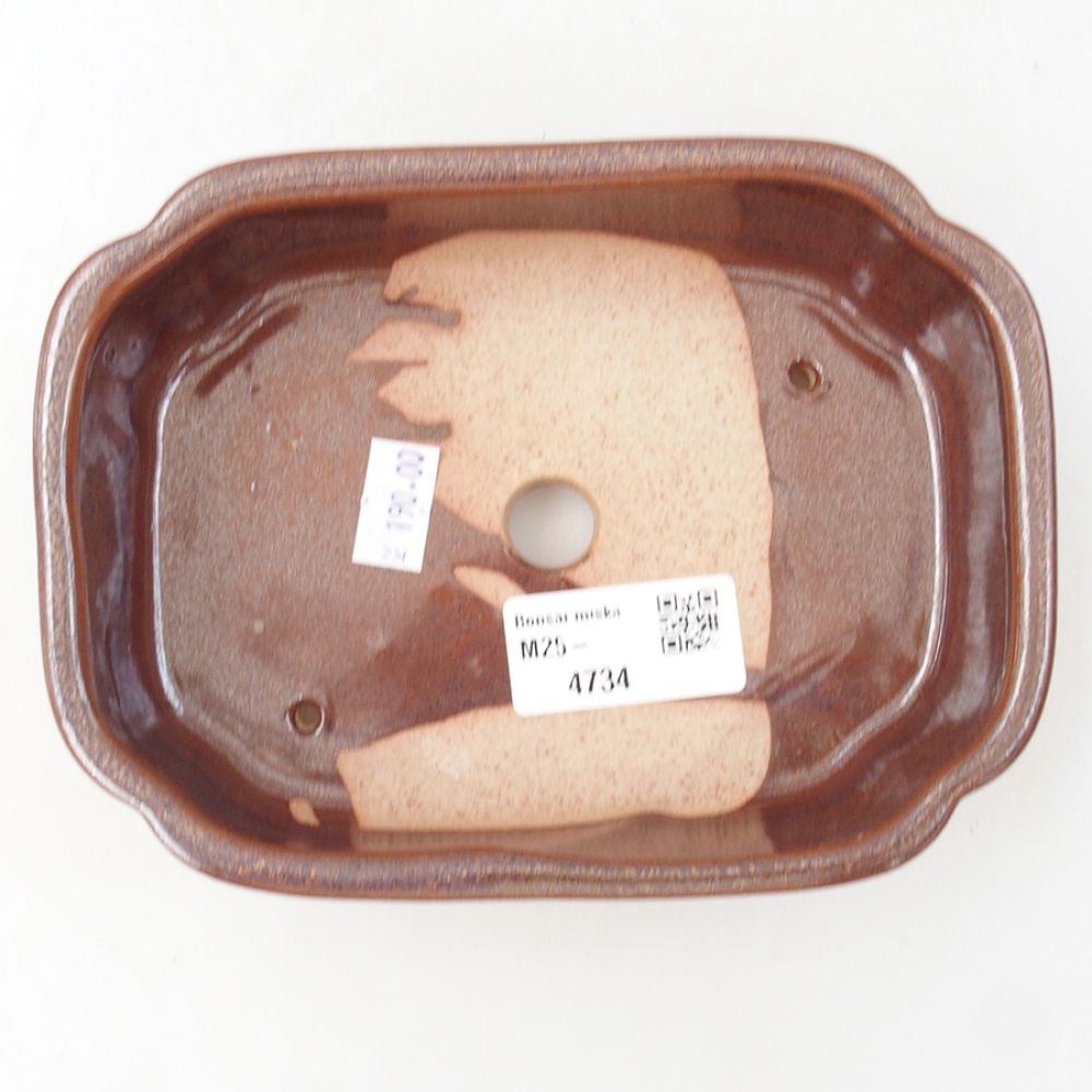 Ceramic bonsai bowl 15 x 11,5 x 4,5 cm, color brown