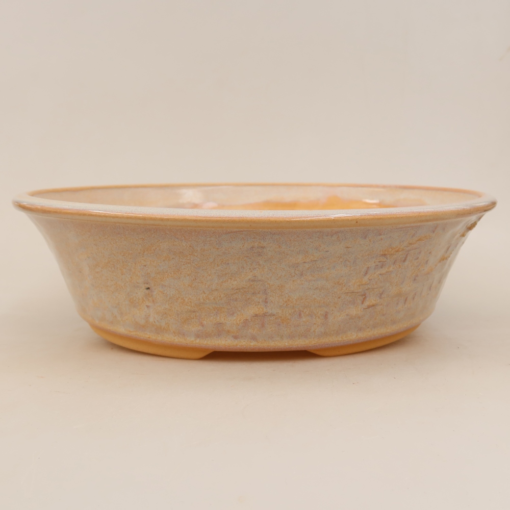 Ceramic bonsai pot, 29.5 x 29.5 x 8 cm, beige