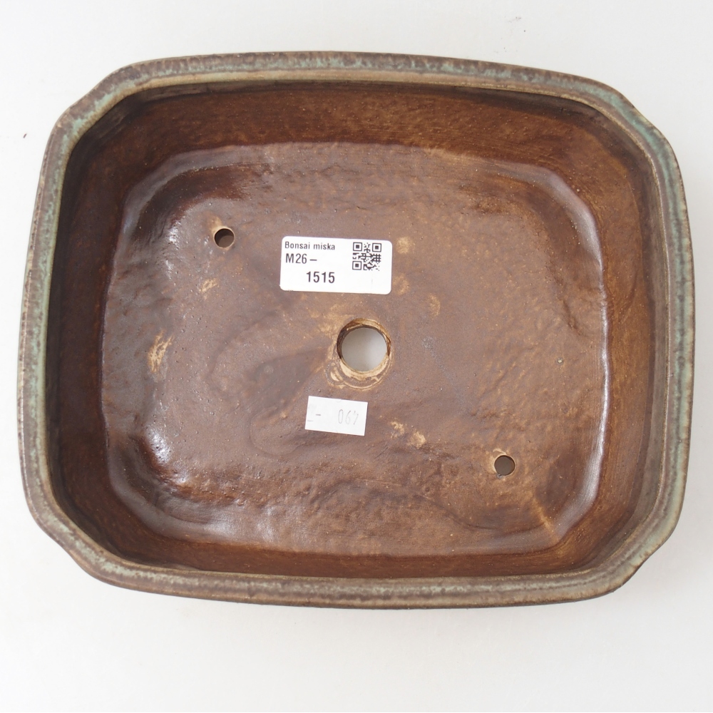 Ceramic bonsai bowl 21,5 x 18 x 6 cm, colour watered